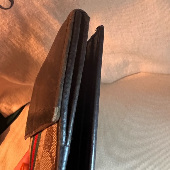 Gucci Compact Trifold Wallet Sherry line GG Canvas Preloved Unisex - Picture 8 of 16